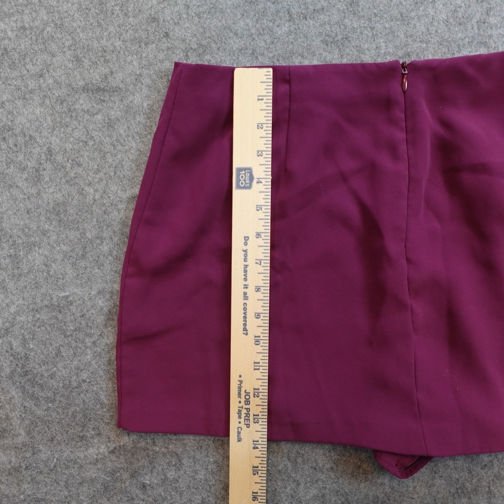 Amanda Uprichard Skort Womens Extra Large Burgundy Side Slit Mini High Waisted - Picture 3 of 8